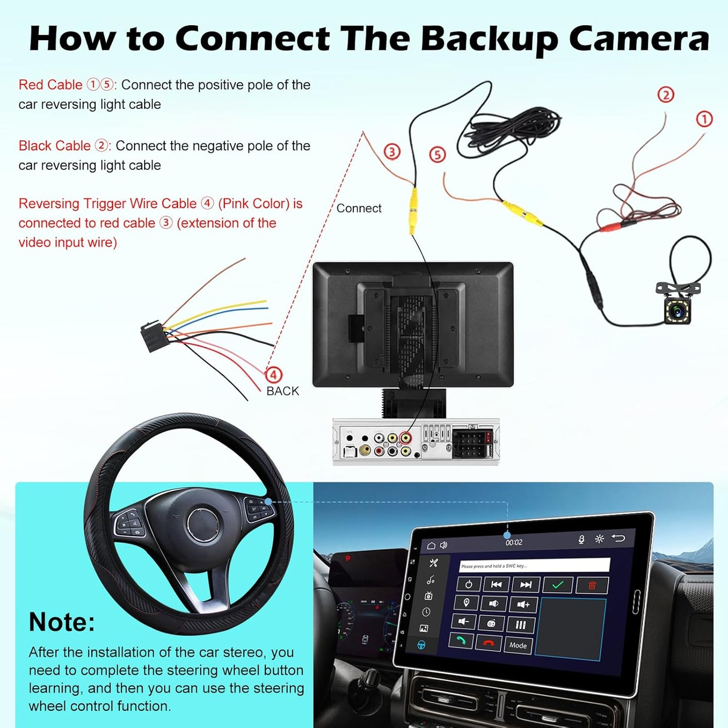 10.1 inch Single Din Touchscreen Radio w/ Wireless Carplay Support AM FM Radio, Backup Camera, Mic