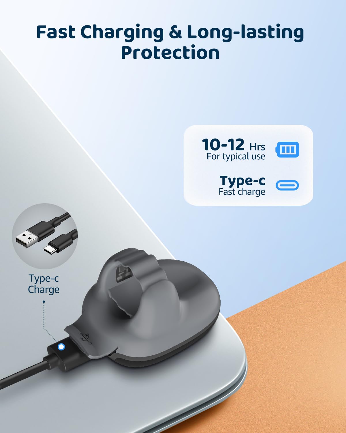 Pulse Oximeter O2 Ring Oxygen Monitor Blood Oxygen Saturation with Vibration Reminder, Rechargeable Pulse