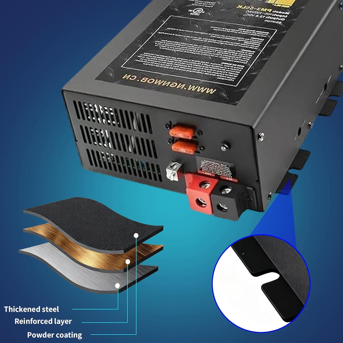 PM3-55 RV Power Converter | High-Performance 110V to 12V DC Charger with 55 Amp Capacity