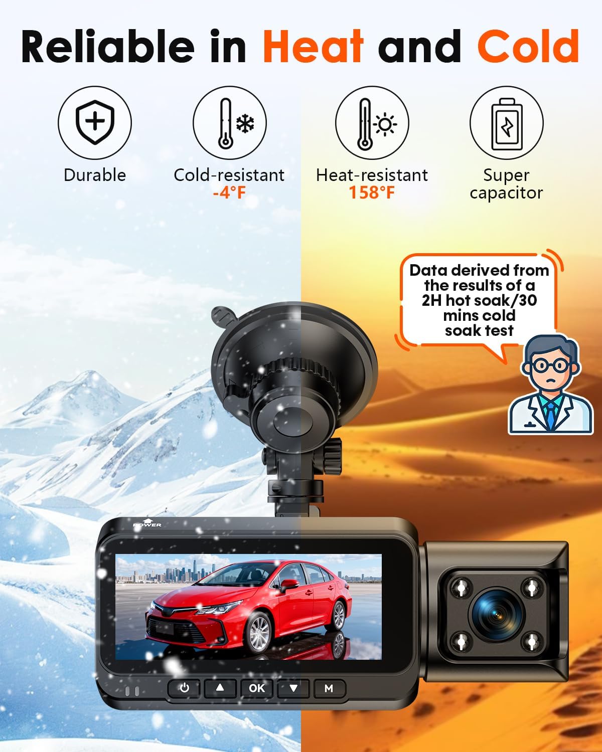3-Channel Dash Cam 4K for Car: Front, Rear & Inside Dash Camera with 5.8G WiFi & GPS, 4H Parking Mode, 64GB
