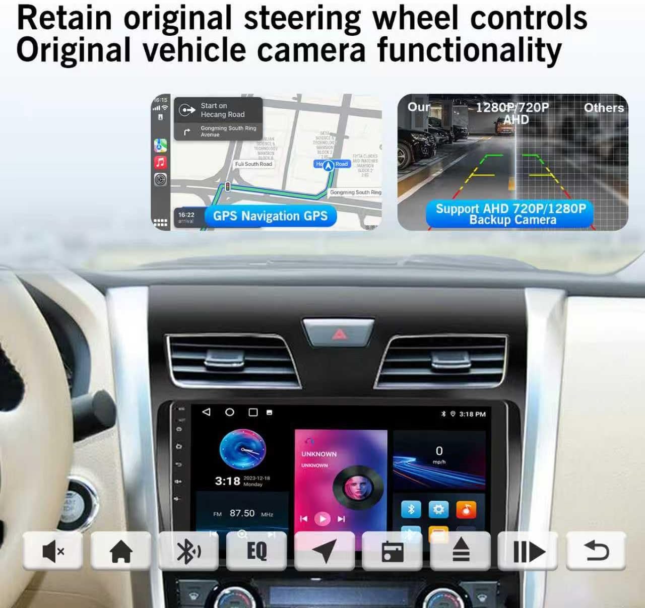 8 Core 2+32G Car Stereo for Nissan Altima 2013-2018 Support Wireless Carplay/Android Auto,  9 inch Touchscreen