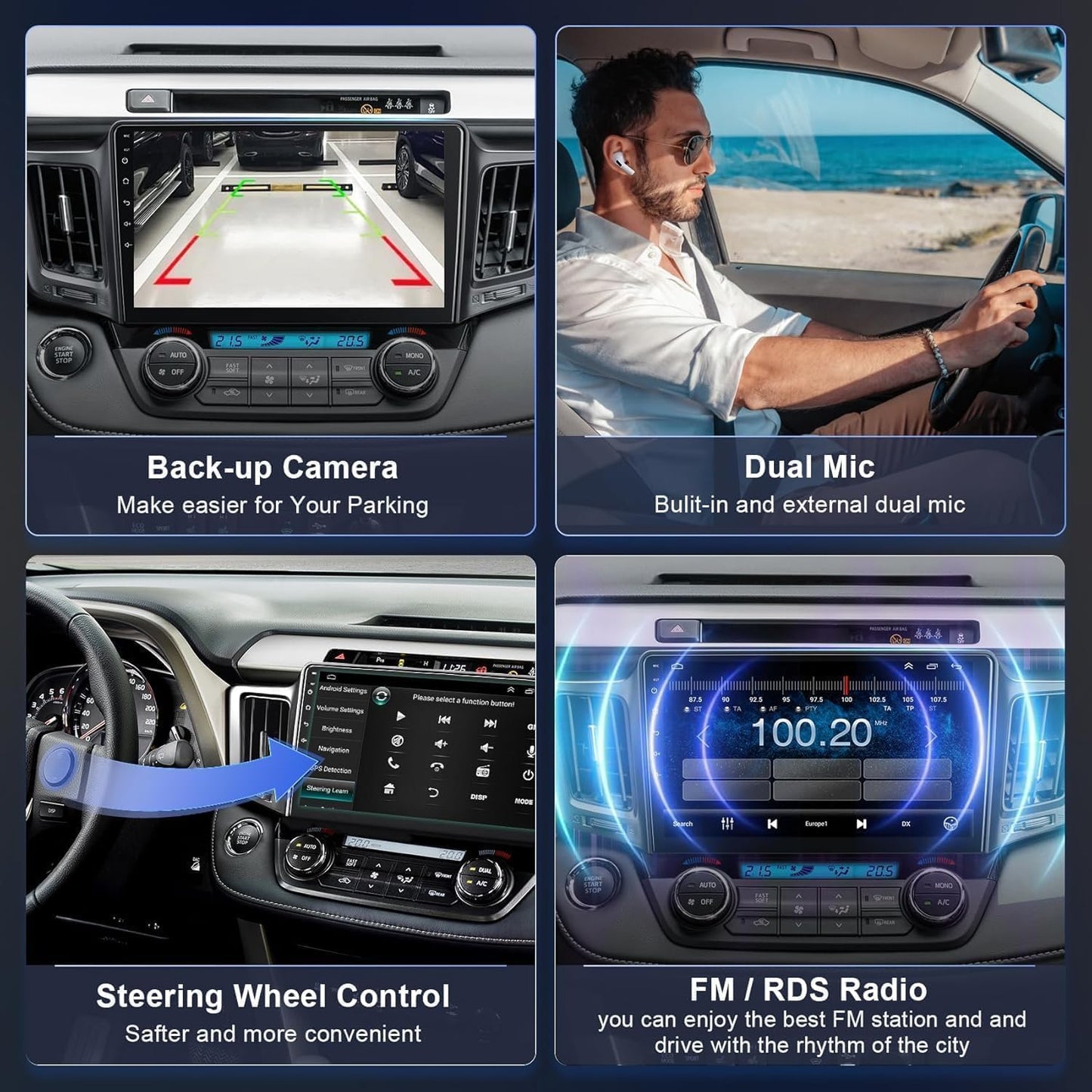4G+64G Car Radio Stereo for Toyota RAV4 2013-2018, Wireless Carplay&Android Auto, 10.1 Inch IPS Touch Screen