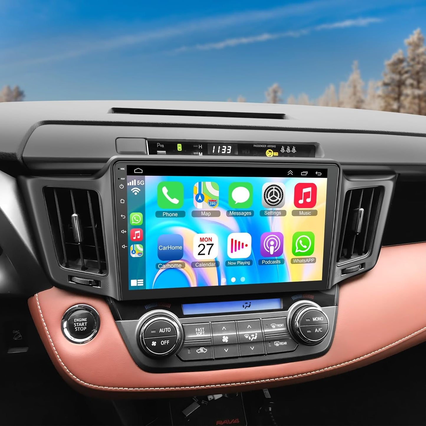 4G+64G Car Radio Stereo for Toyota RAV4 2013-2018, Wireless Carplay&Android Auto, 10.1 Inch IPS Touch Screen