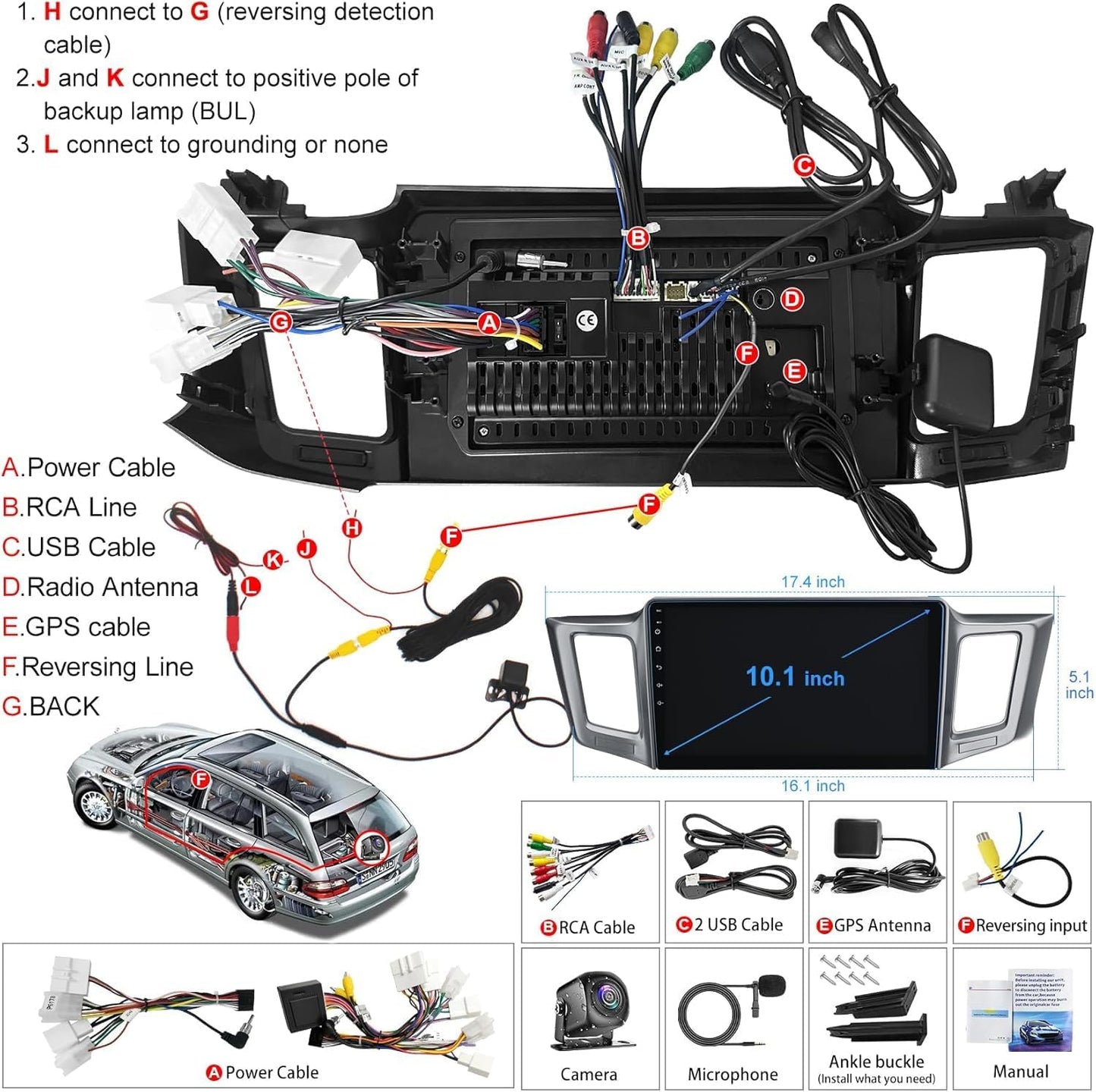 4G+64G Car Radio Stereo for Toyota RAV4 2013-2018, Wireless Carplay&Android Auto, 10.1 Inch IPS Touch Screen
