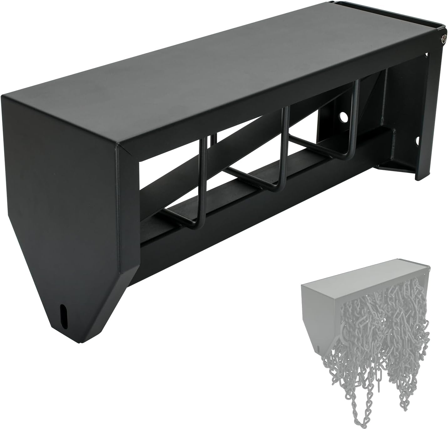 Lockable Tire Chain Hanger Heavy-Duty with Reinforced Bar, Universal Snow Chain Holder for Truck/trailer