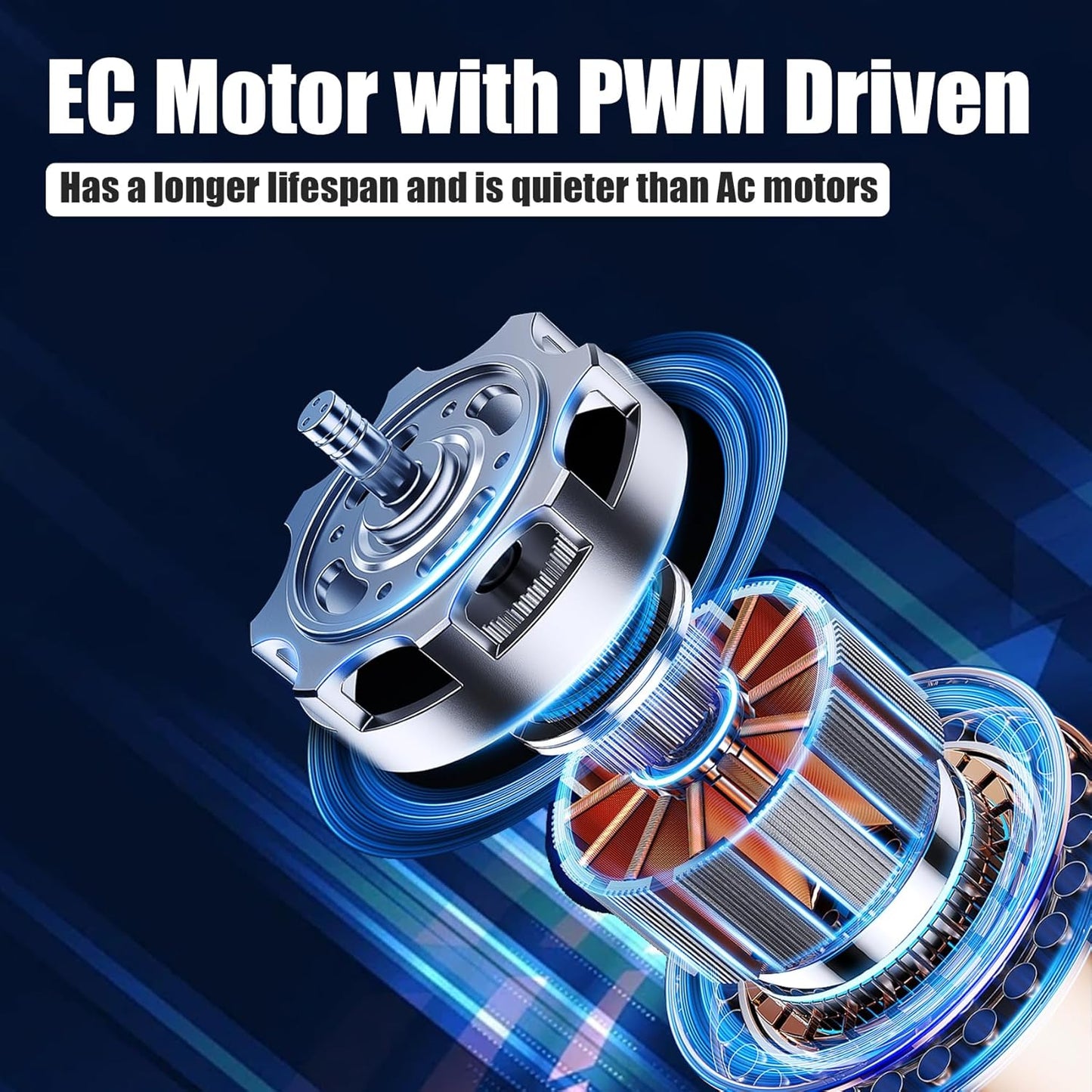 Room to Room Fan 8' Air Vent Fan, 10-Speed Quiet Airflow Through-the-Wall Fans, with Temperature and Timer Setting