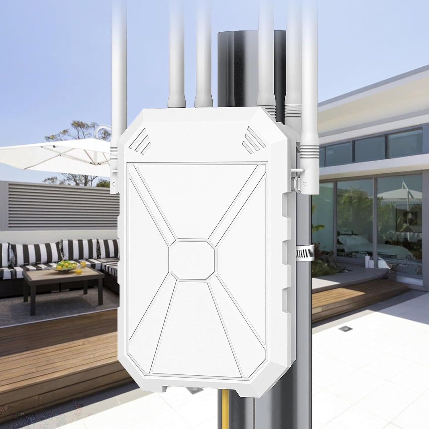 AC1200 Outdoor WiFi Extender, Dual Band Outdoor WiFi Signal Booster, Weatherproof, Long Range Coverage