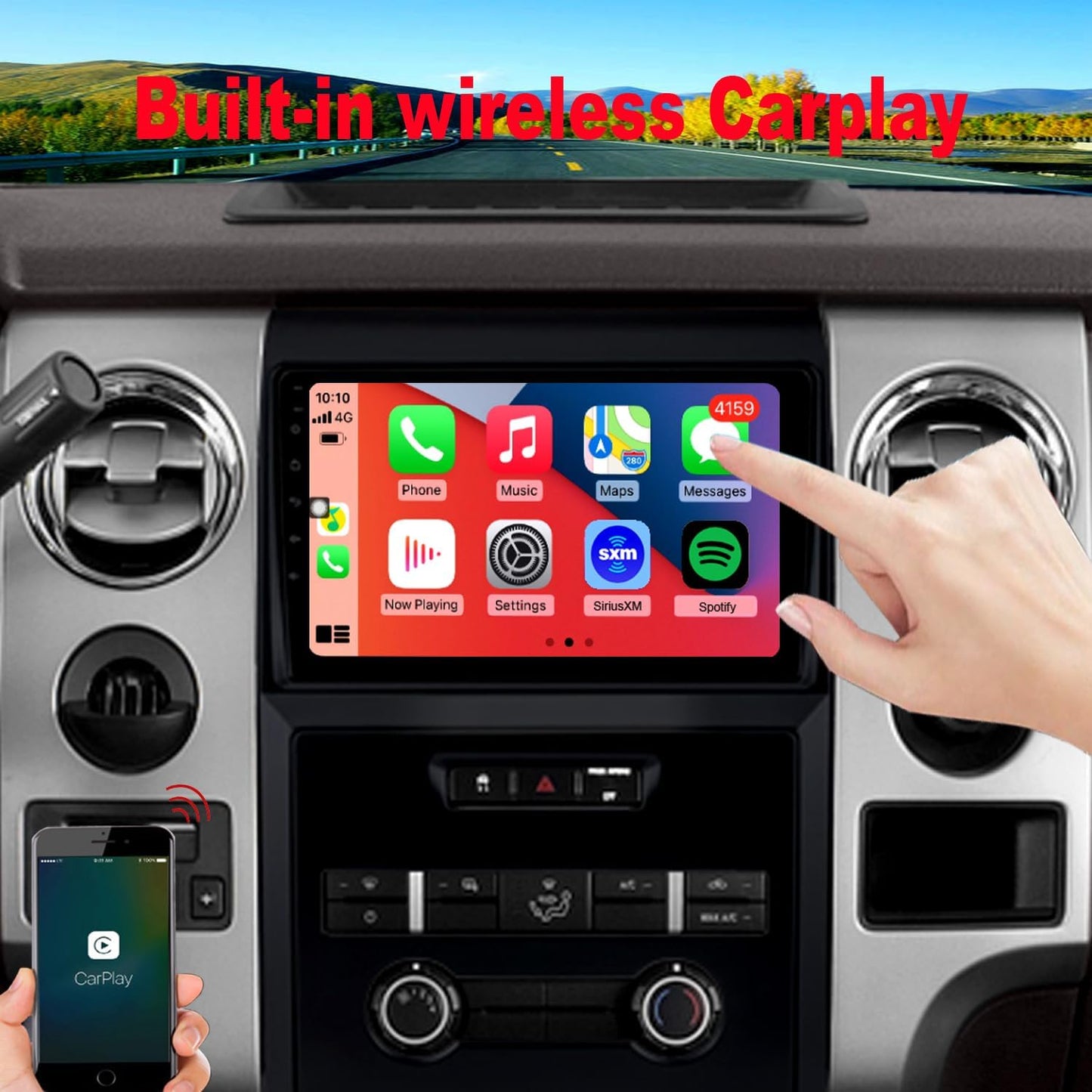 Ford F150 Radio Upgrade 2013 2014 STX XL, Carplay and Android Auto, Keep SWC and Free Camera