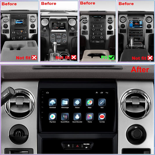 Ford F150 Radio Upgrade 2013 2014 STX XL, Carplay and Android Auto, Keep SWC and Free Camera