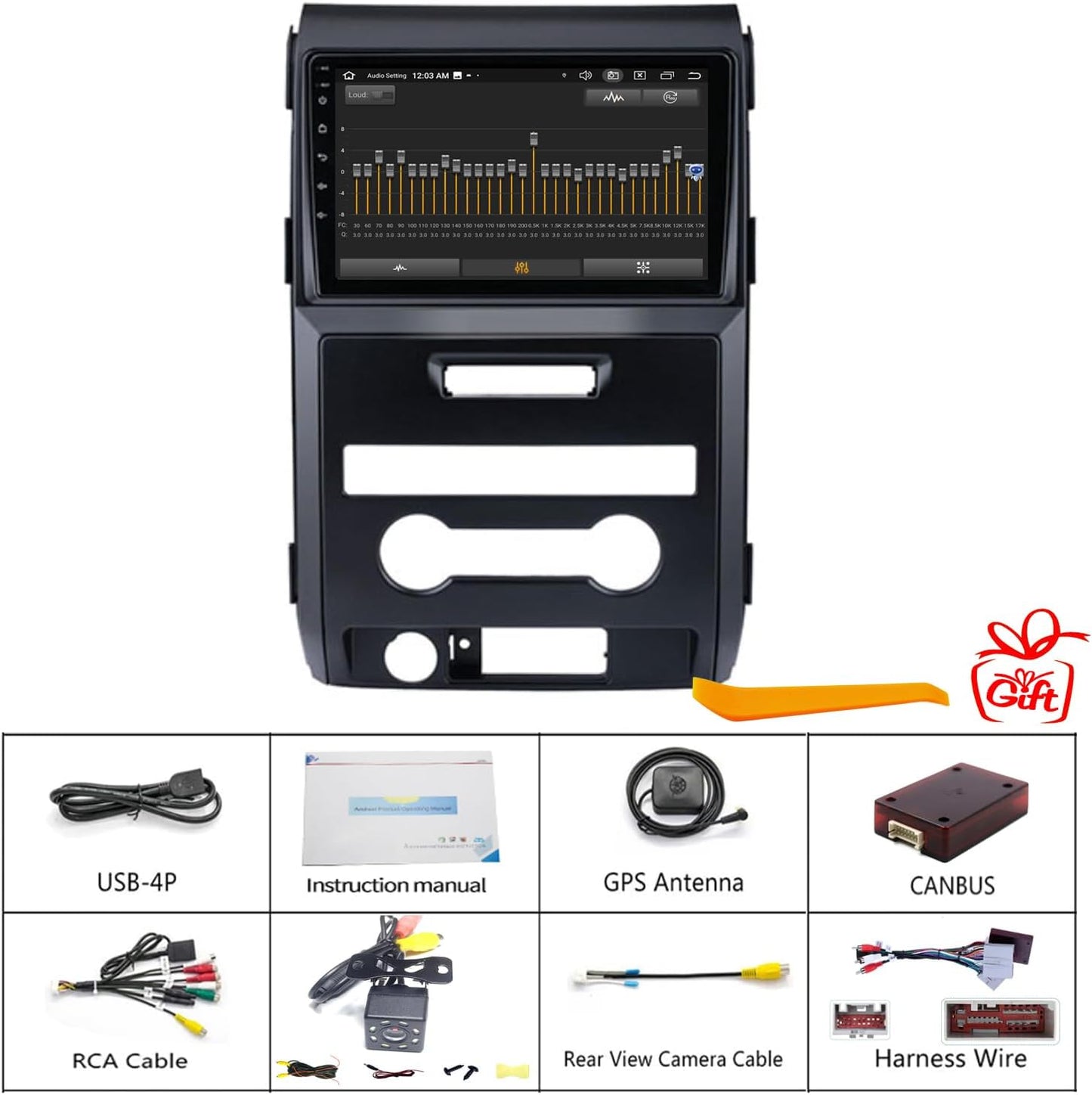 Ford F150 Radio Upgrade 2013 2014 STX XL, Carplay and Android Auto, Keep SWC and Free Camera