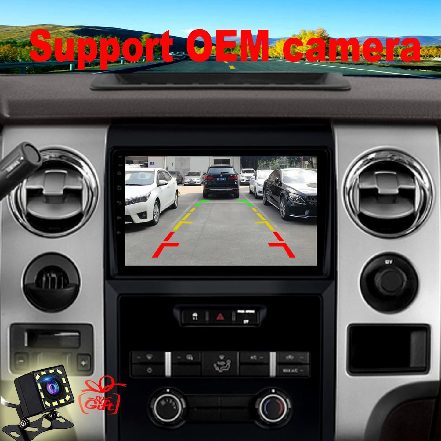 Ford F150 Radio Upgrade 2013 2014 STX XL, Carplay and Android Auto, Keep SWC and Free Camera