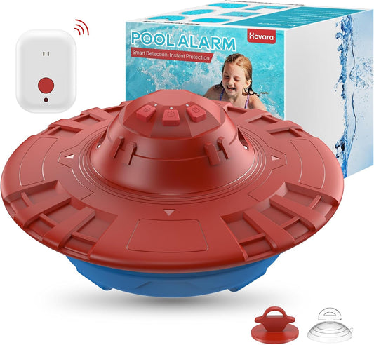 Pool Alarm, Floating Pool Safety Alarms for Inground & Above Ground Pools Loud 110dB, Adjustable Sensitivity (Red+Navy)