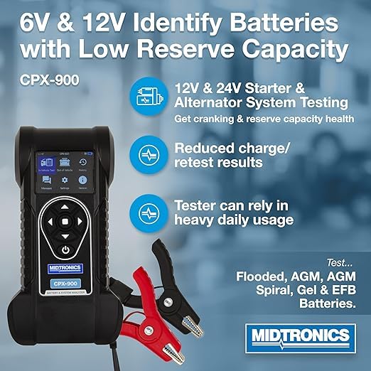 CPX-900R Battery & Electrical System Analyzer (Rechargeable), Conductance Profiling, IR Temp Sensor