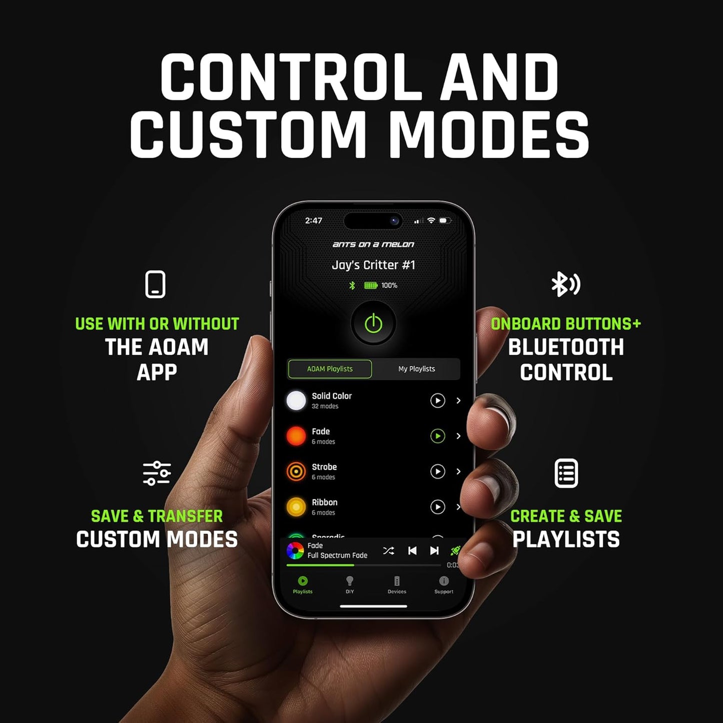 Light Painting Tools Kit, RGB Critter BT Programmable Flashlight, App-Controlled, 16M Colors, USB-C Rechargeable