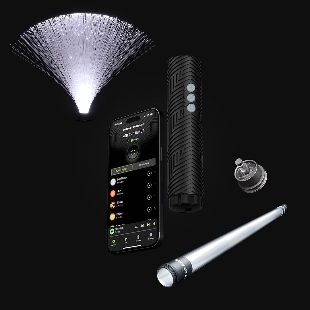 Light Painting Tools Kit, RGB Critter BT Programmable Flashlight, App-Controlled, 16M Colors, USB-C Rechargeable