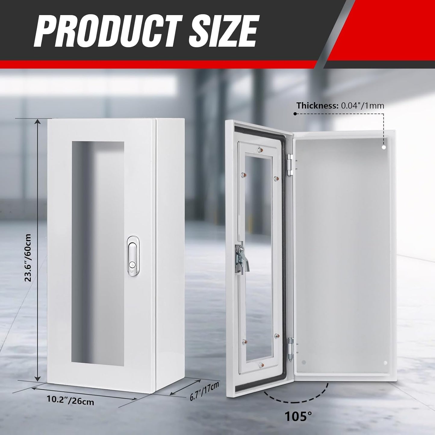 Fire Extinguisher Cabinet Wall and Surface Mount for 5-12 pounds Extinguisher, 23.6' H x 10.2' W x 6.7'D White Steel