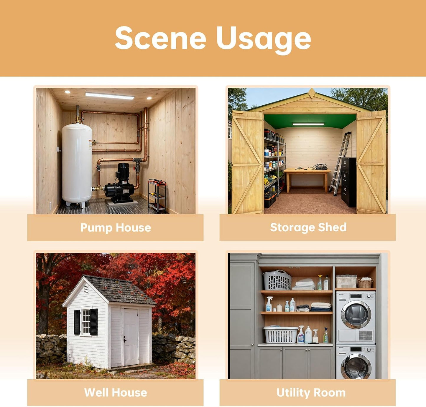 Utility Heater with Built-In Thermostat, 600W Electric Pump House Heater 120V,  Convection Design with Fan