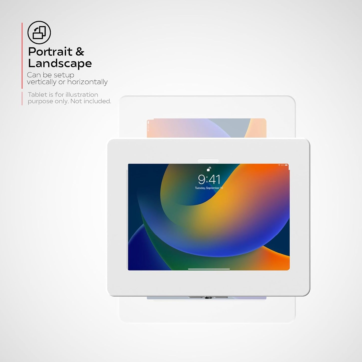 Premium Wall Mount Arm with Bar Code Scanner, White Wall Mount for iPad 11