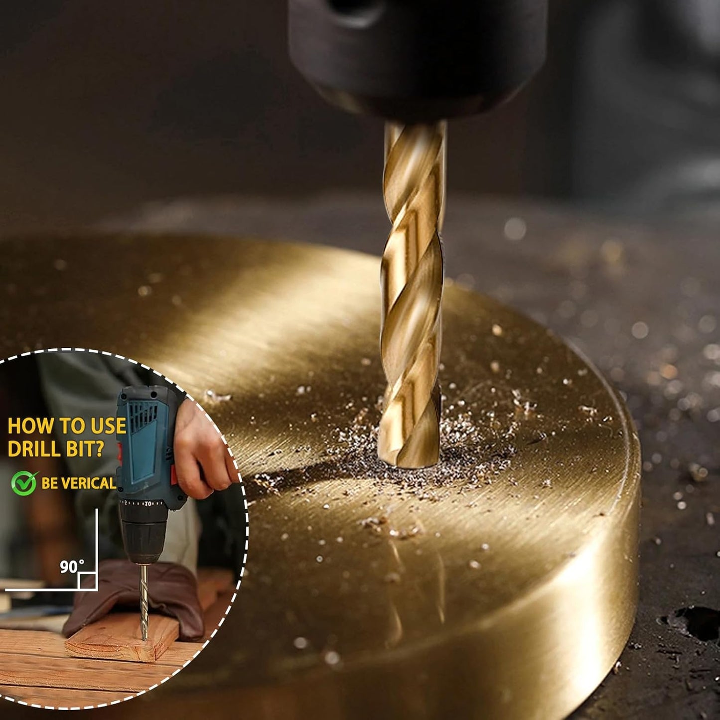 Drill Bit Set, 115Pcs M35 High Speed Steel Bits for Hardened Metals, Stainless Steel, Cast Iron and Wooden Plastics