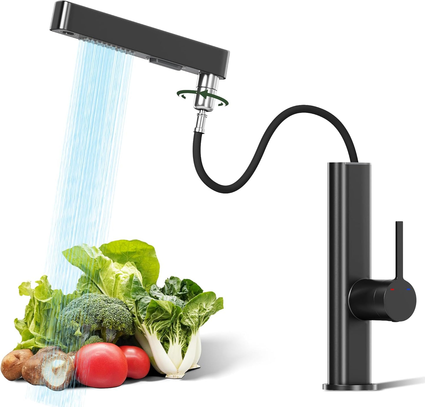 Kitchen Faucets with Pull Down Sprayer, 2-Mode Sprayer, 360°Swivel, 17' Retractable Hose