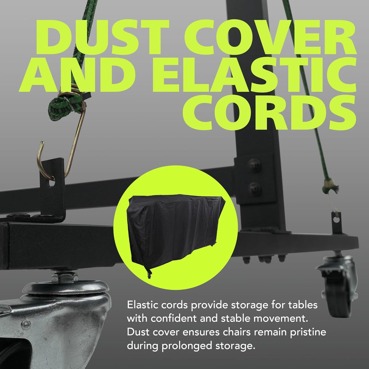 400 LBS Capacity, Heavy-Duty Chair Cart for 42 Chairs or 12 Tables, Chair Storage Dolly with Wheels and Holders