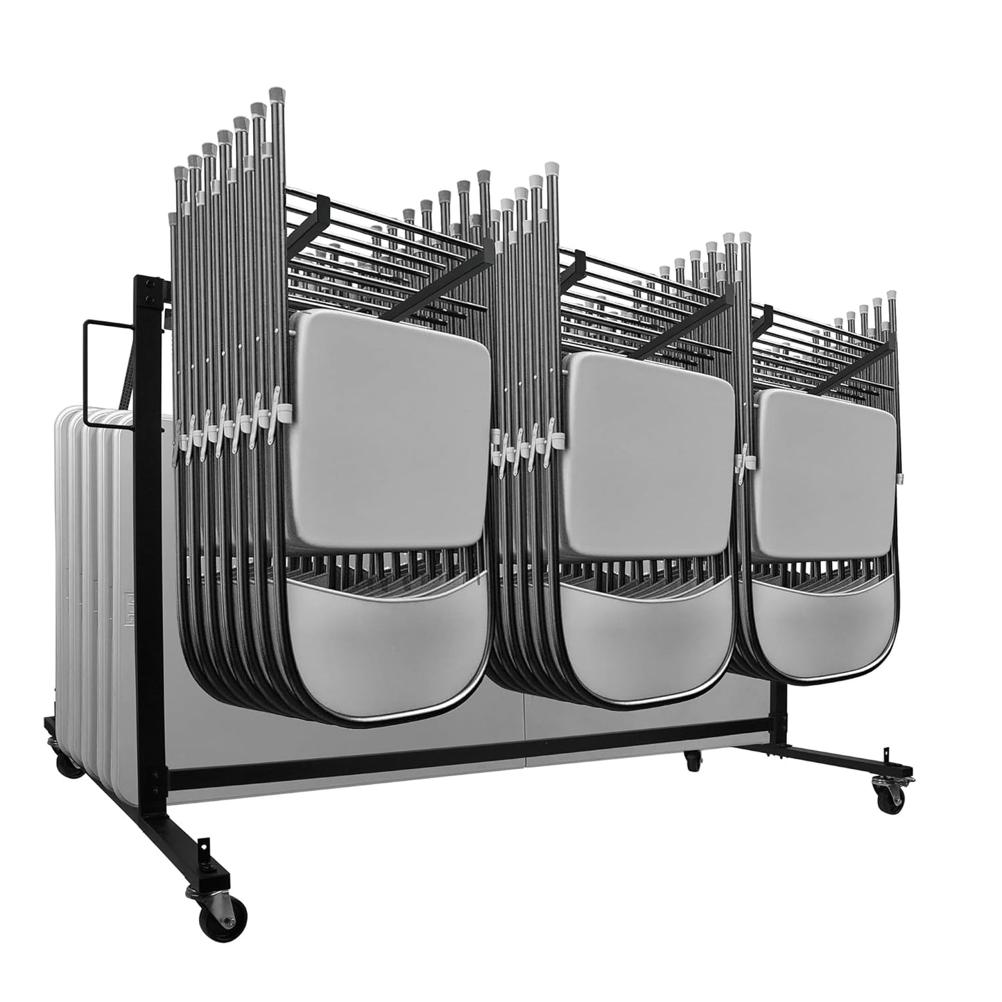 400 LBS Capacity, Heavy-Duty Chair Cart for 42 Chairs or 12 Tables, Chair Storage Dolly with Wheels and Holders