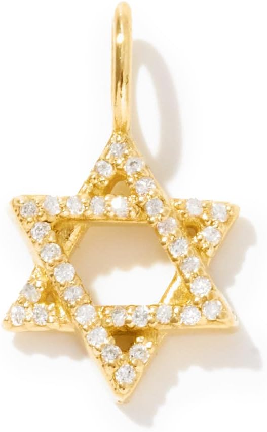 Diamond Star of David Charm 14K Solid Gold