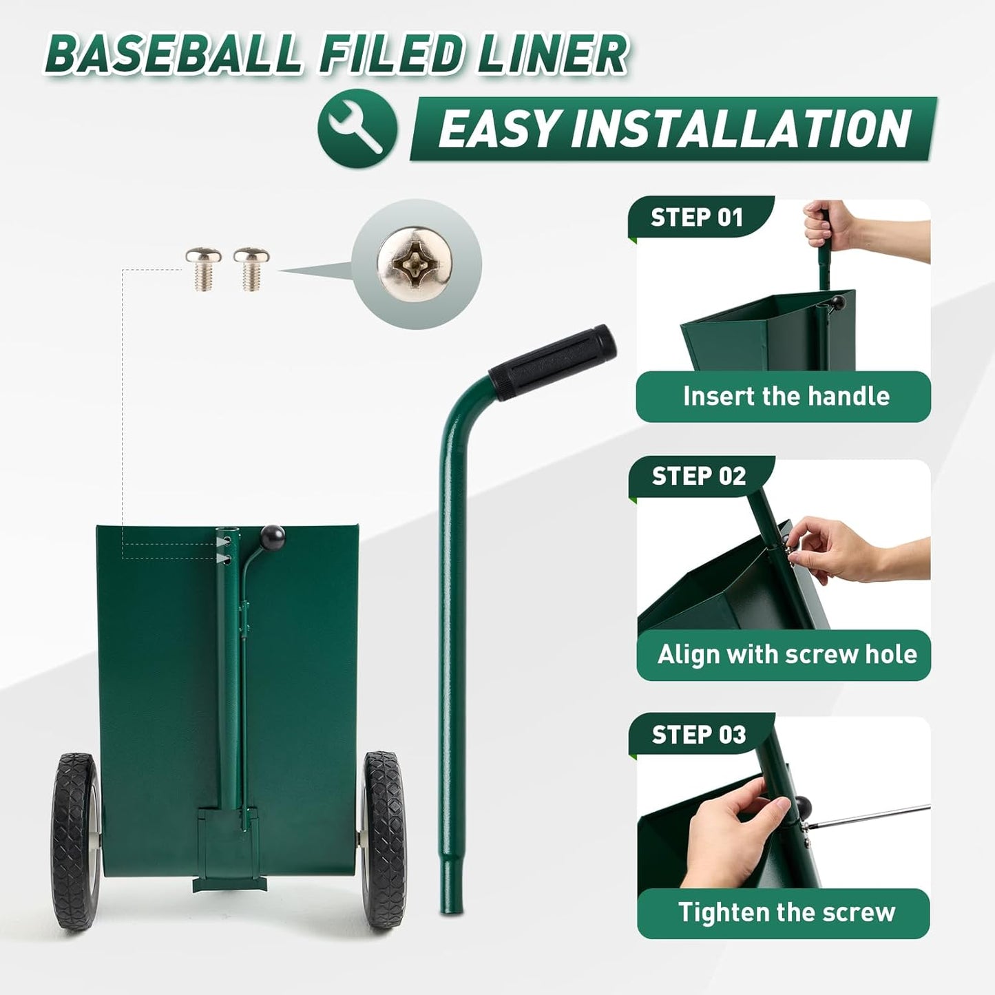 25 Lbs Heavy Duty Steel Dry Line Marker Field Liner Field Chalker Field Striping Machine, for Baseball/Football