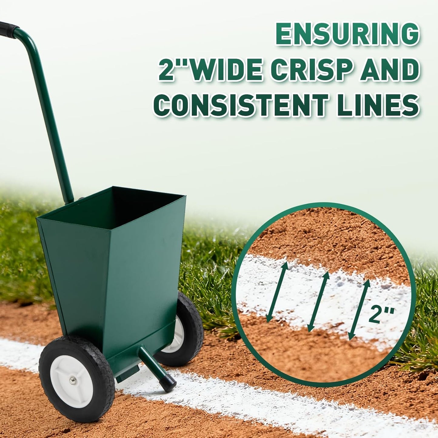 25 Lbs Heavy Duty Steel Dry Line Marker Field Liner Field Chalker Field Striping Machine, for Baseball/Football