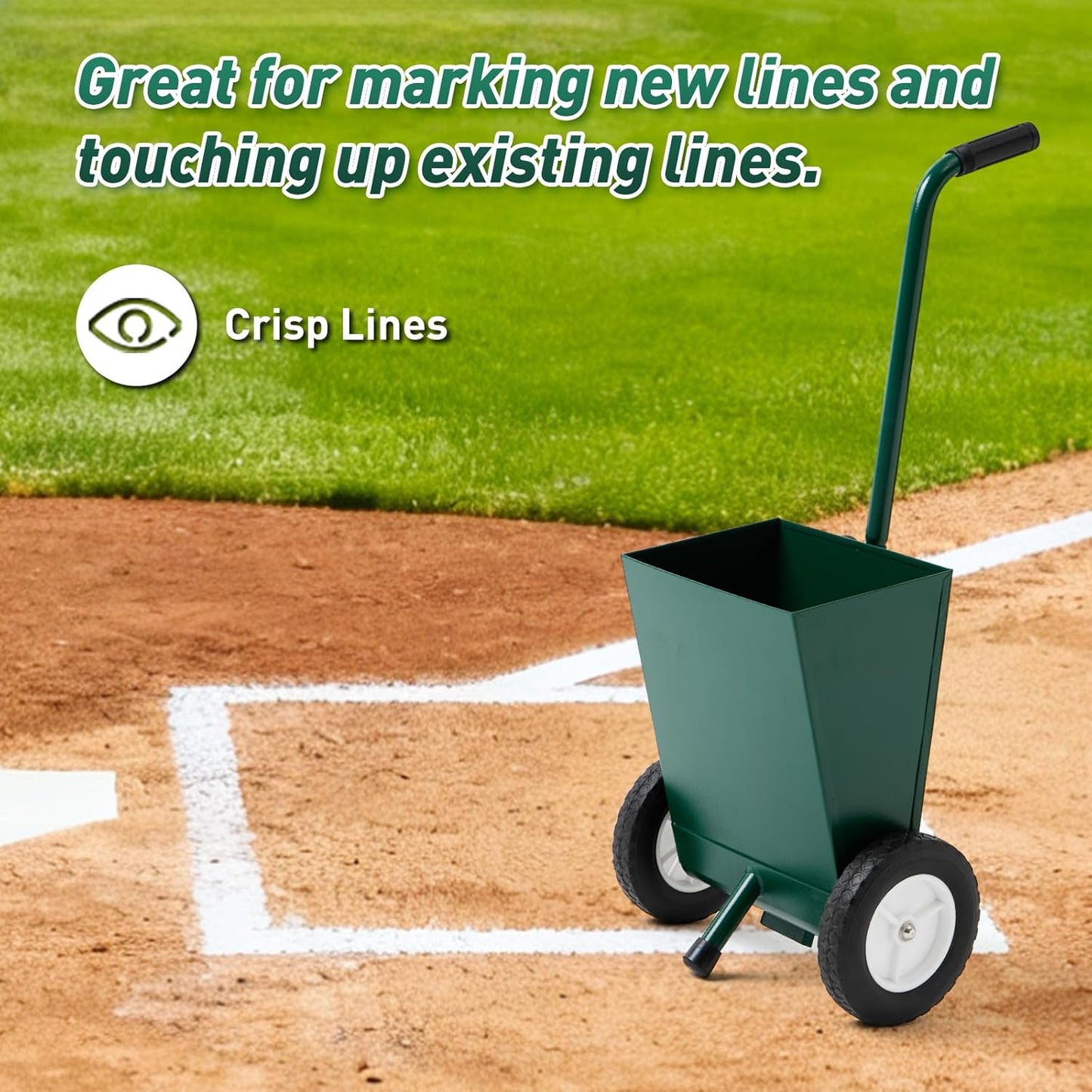 25 Lbs Heavy Duty Steel Dry Line Marker Field Liner Field Chalker Field Striping Machine, for Baseball/Football