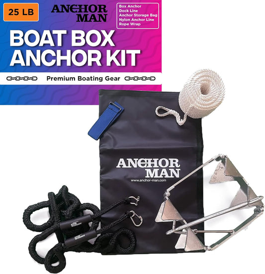 Ultimate Boat Anchor Kit, Hot Dipped Galvanized 9 Gauge Steel, 25'/ 25'+ Boats