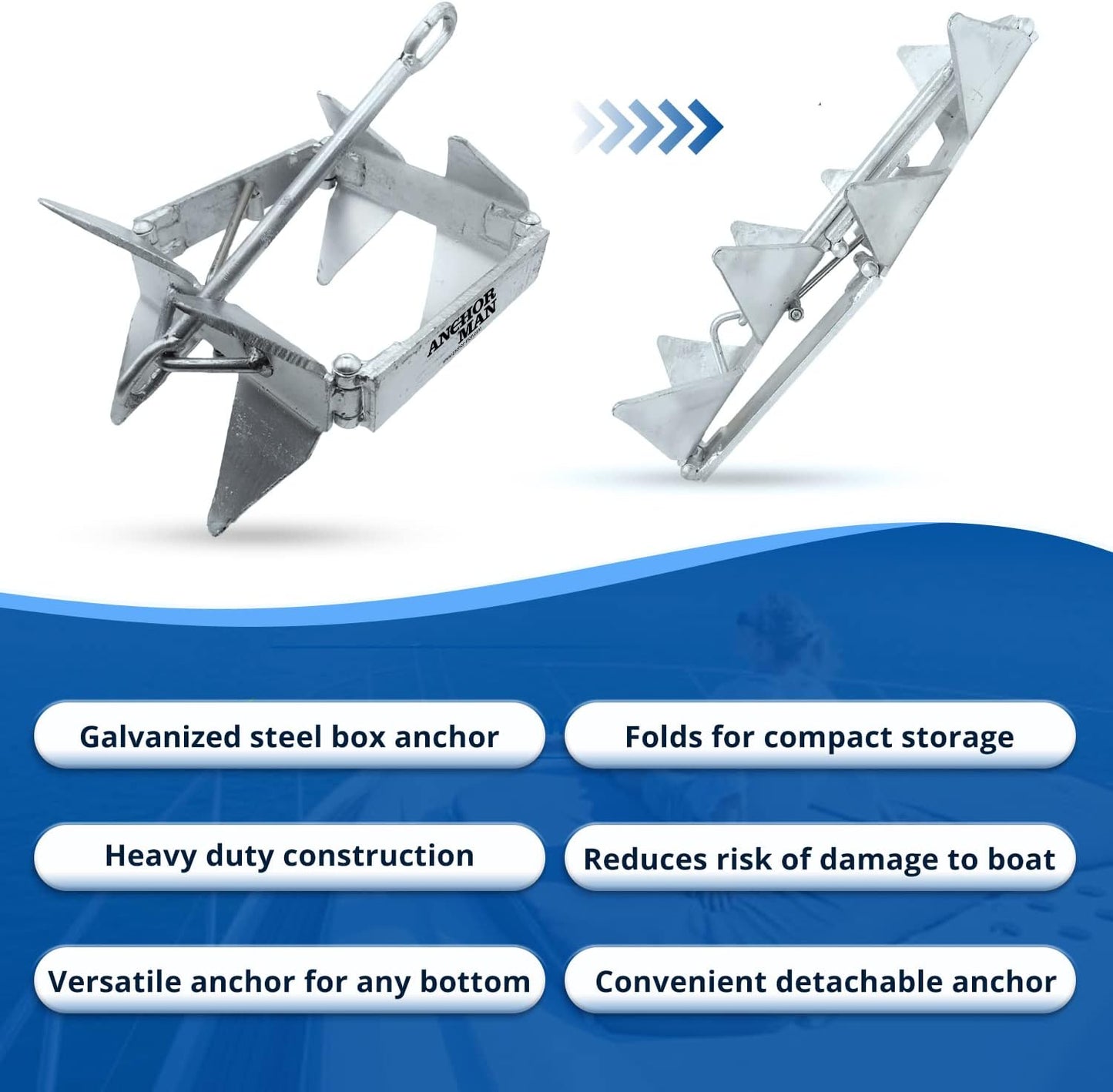 Ultimate Boat Anchor Kit, Hot Dipped Galvanized 9 Gauge Steel, 25'/ 25'+ Boats