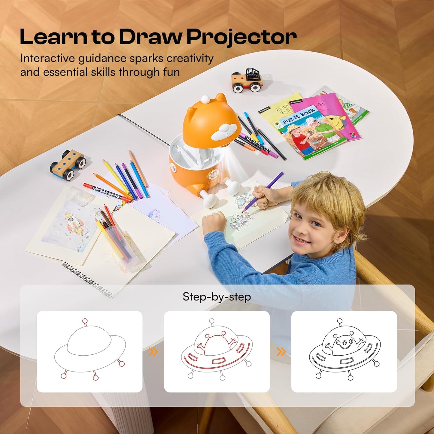 T3 Smart Drawing Projector with AI Magic, Step-by-Step Learn to Draw Projector for Kids, for Boys & Girls Ages 5+