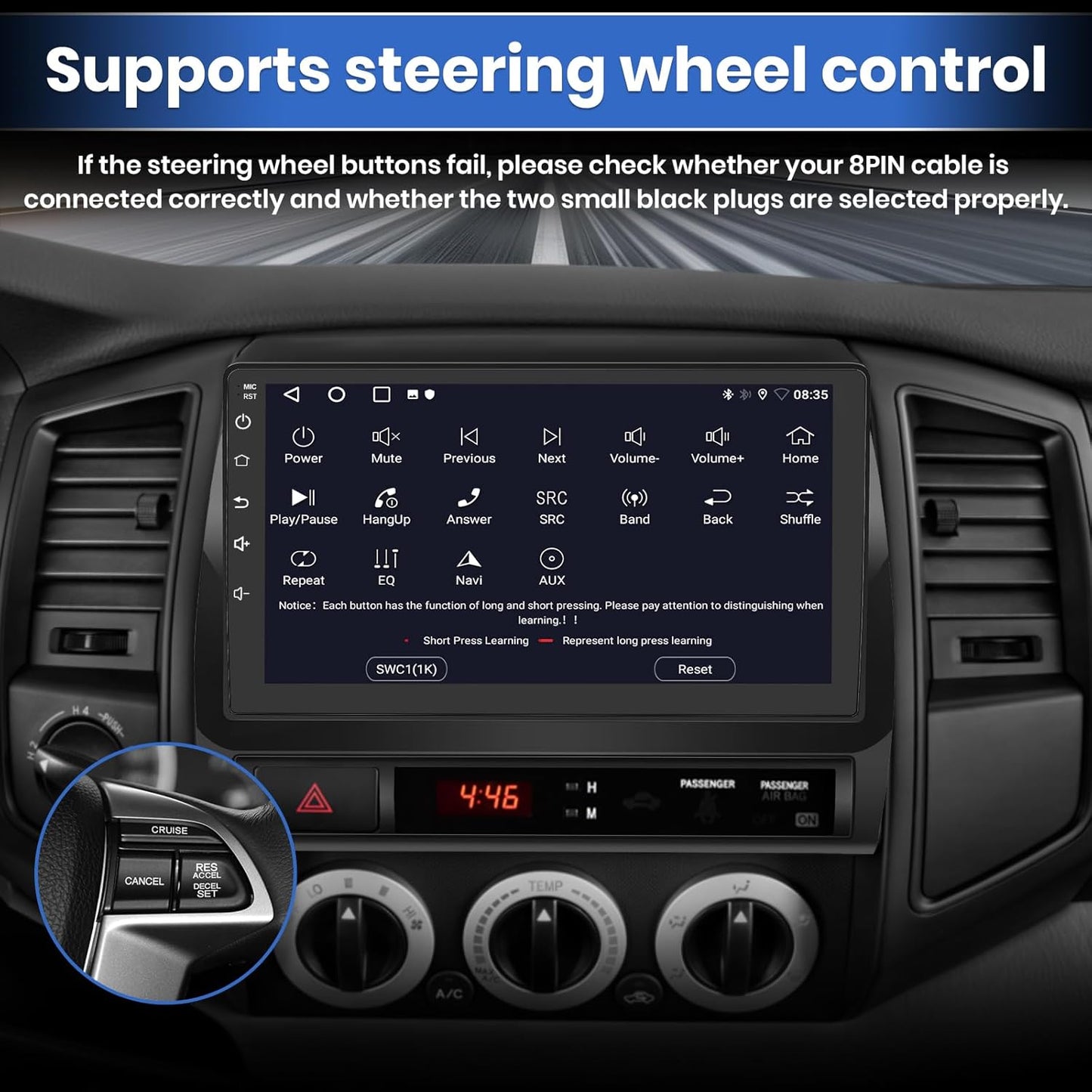 Android 13 Car Radio for Toyota Tacoma 2005-2015 with Wireless CarPlay Android, 9 Inch Stereo