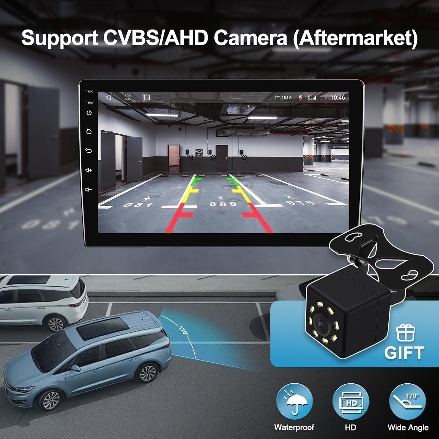 Android 14 Double Din Car Stereo for Chevrolet Sonic Aveo 2011-2015 with 9' Touchscreen, Wireless Carplay/Android