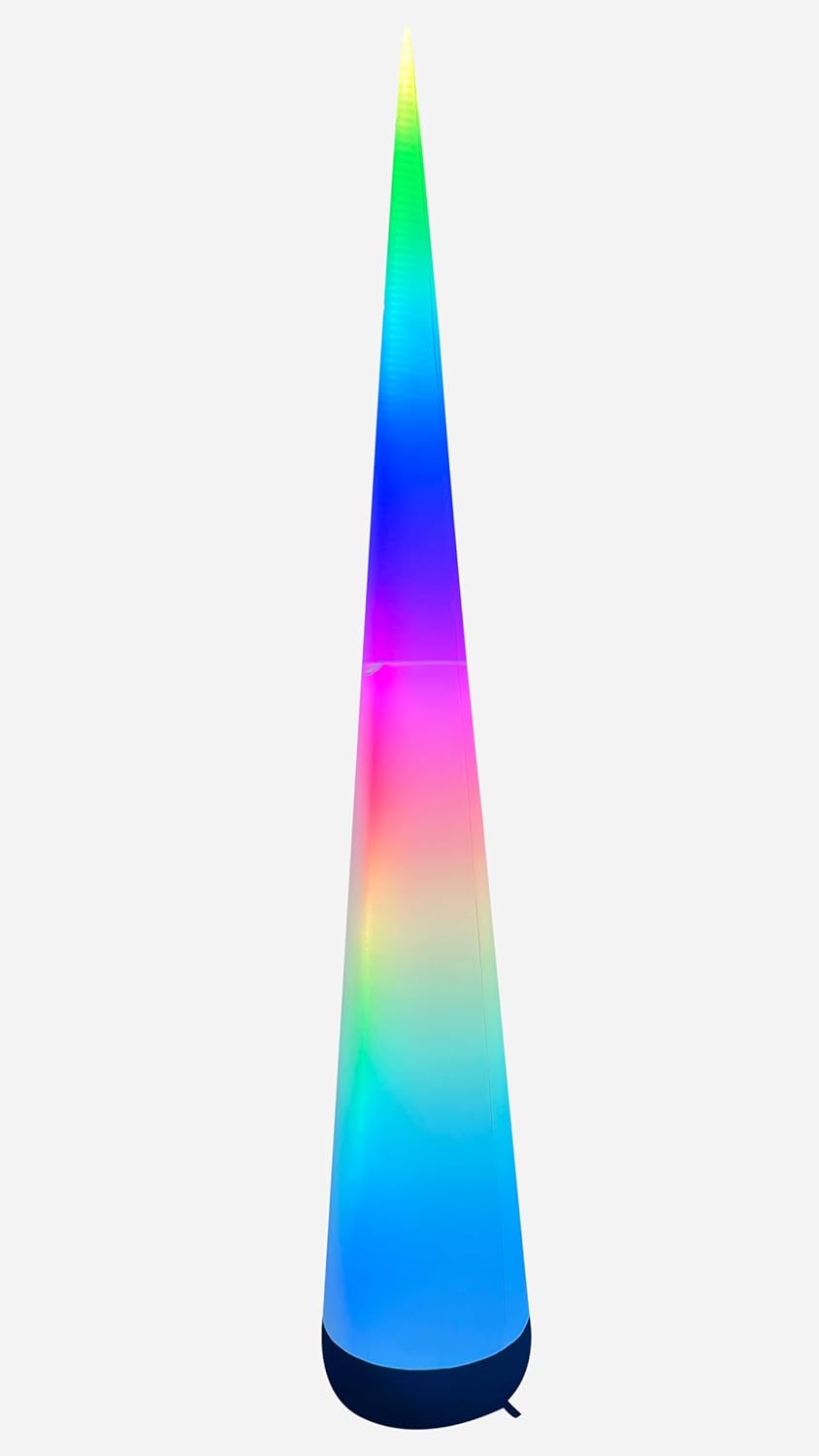 Inflatable Color Changing Cone 9’ 8”, Sand Bag Base, 4 Modes, Color Changing LEDs