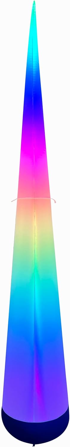 Inflatable Color Changing Cone 9’ 8”, Sand Bag Base, 4 Modes, Color Changing LEDs