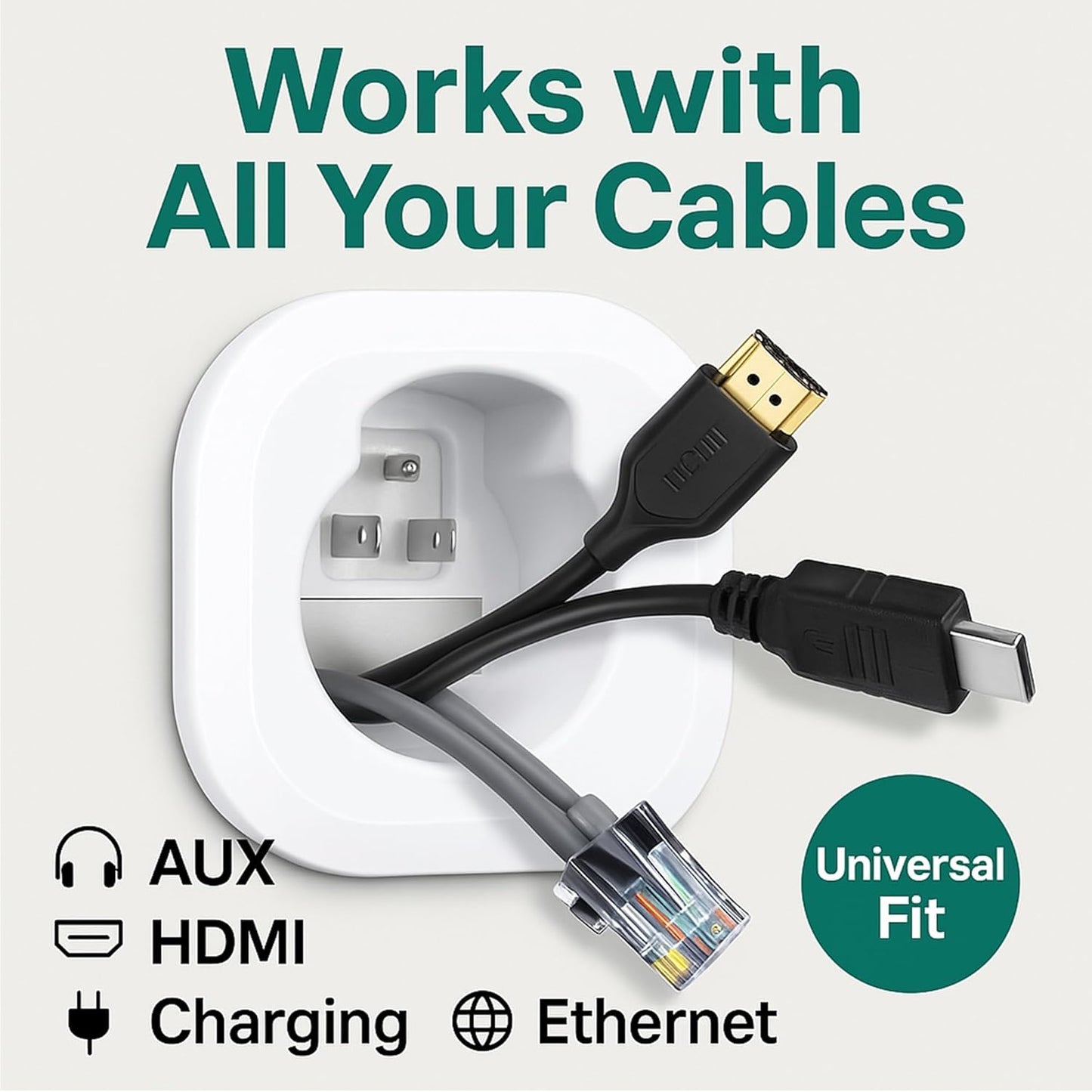 in Wall Cable Management Kit for TV & Soundbar, Cord Hiding for Wall, Includes Power & Low Voltage Cable