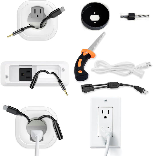 in Wall Cable Management Kit for TV & Soundbar, Cord Hiding for Wall, Includes Power & Low Voltage Cable