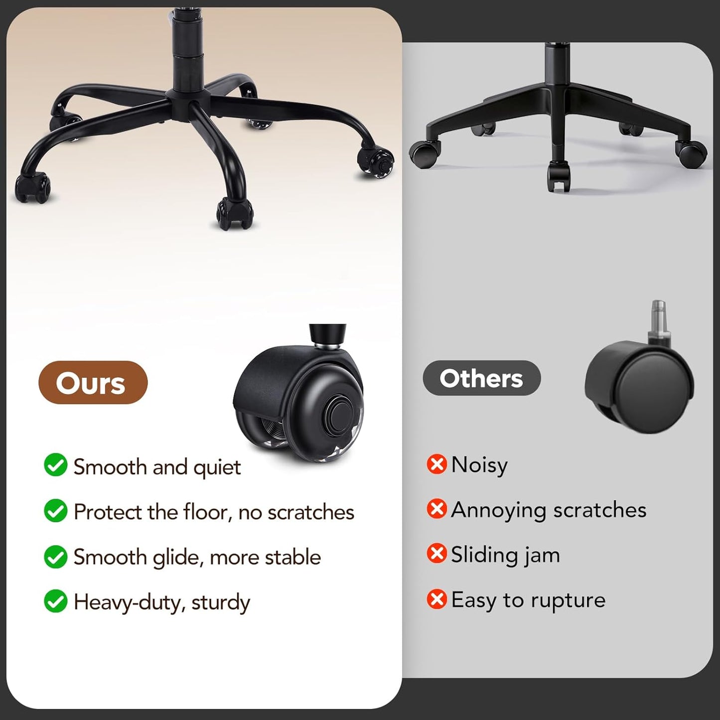 Ergonomic Cross Legged Office Chair and ADHD Meditation Chair w/ Silent Wheels, Storage Pockets, Velvet Fabric, Grey