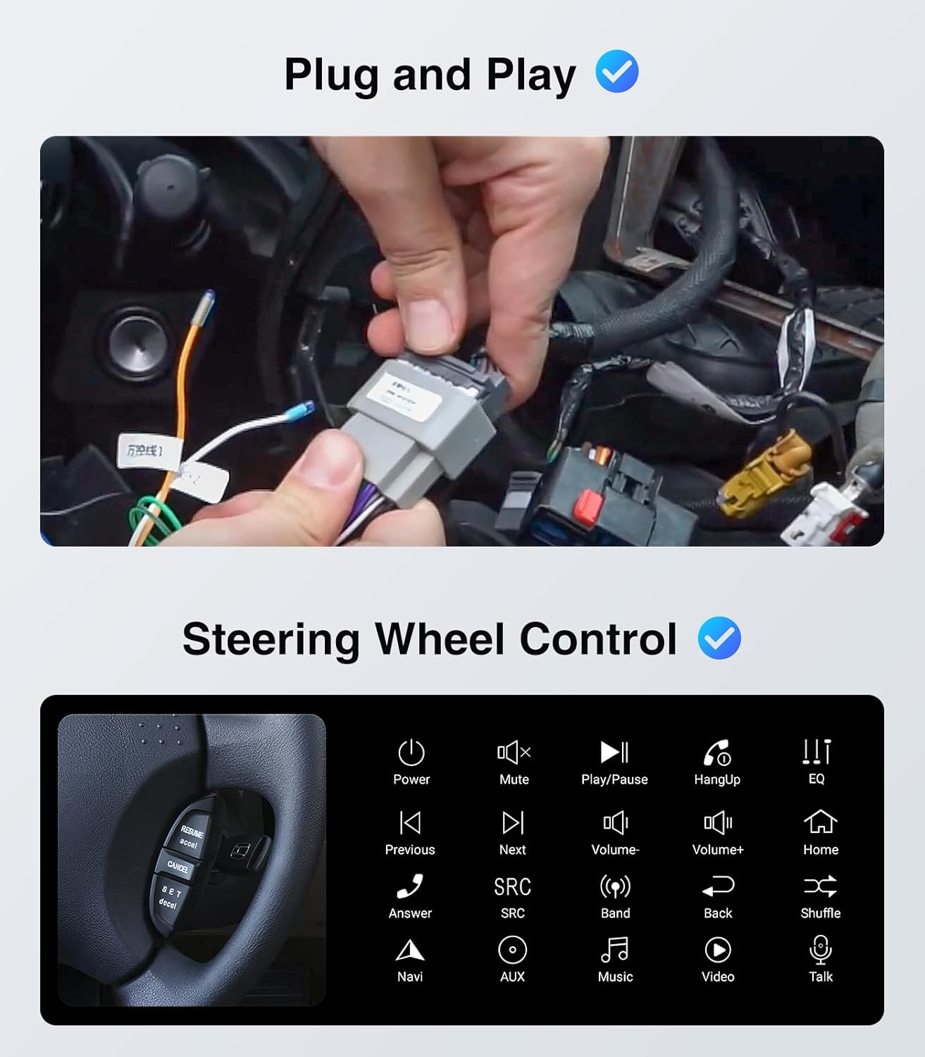 9' Touchscreen Car Stereo Radio for Honda Civic 2001-2005, with Wireless CarPlay Android Auto, Backup Camera, Mic