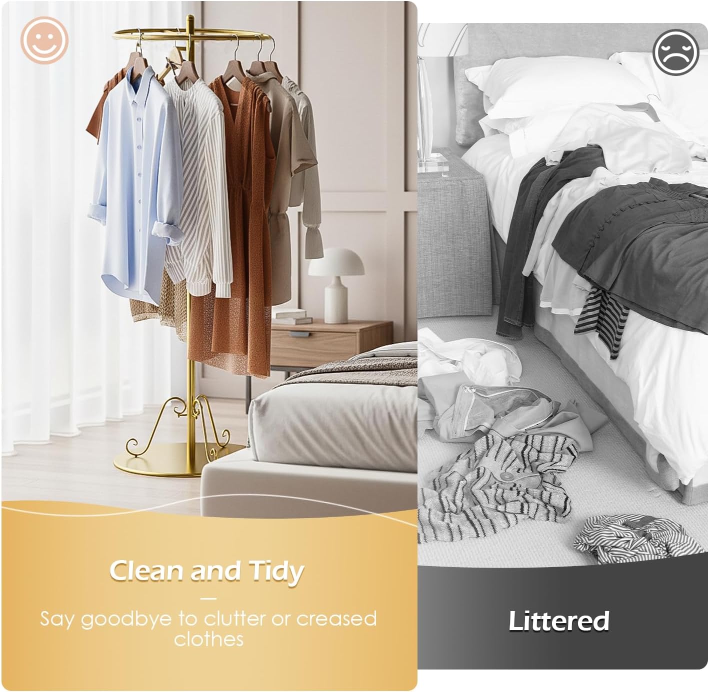 360° Rotating Clothing Rack, Round Commercial Floor Standing Garment Retail Iron Display Stand for Mall