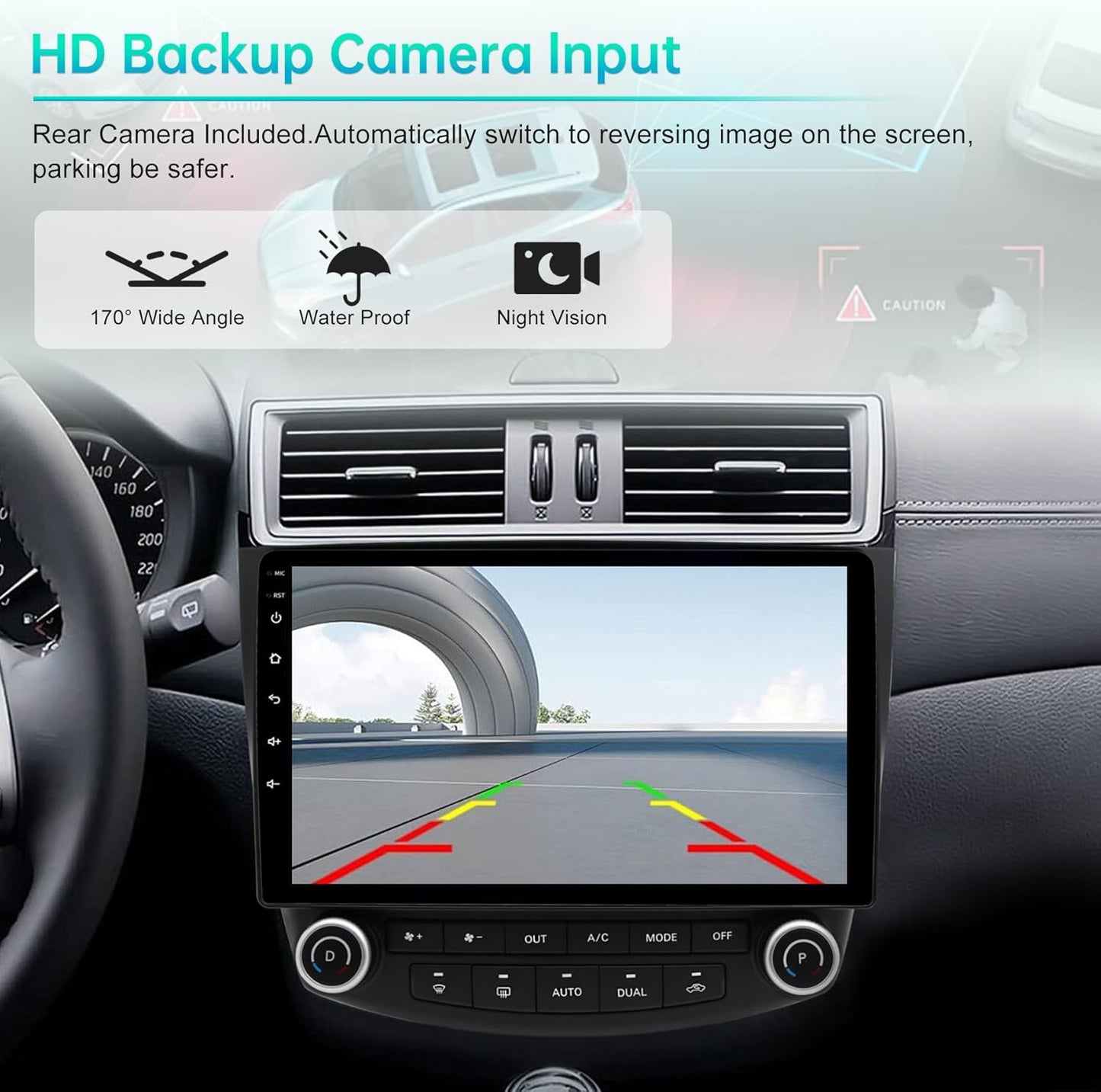 Car Radio Stereo for Honda Accord 7th gen 2003-2007, Wireless CarPlay & Android Auto, 10-Inch IPS Touchscreen