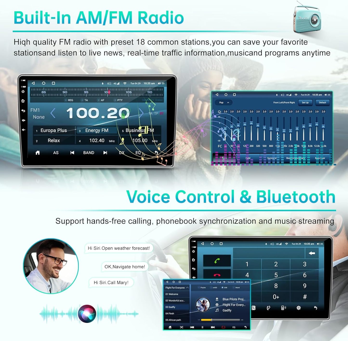 Car Radio Stereo for Honda Accord 7th gen 2003-2007, Wireless CarPlay & Android Auto, 10-Inch IPS Touchscreen