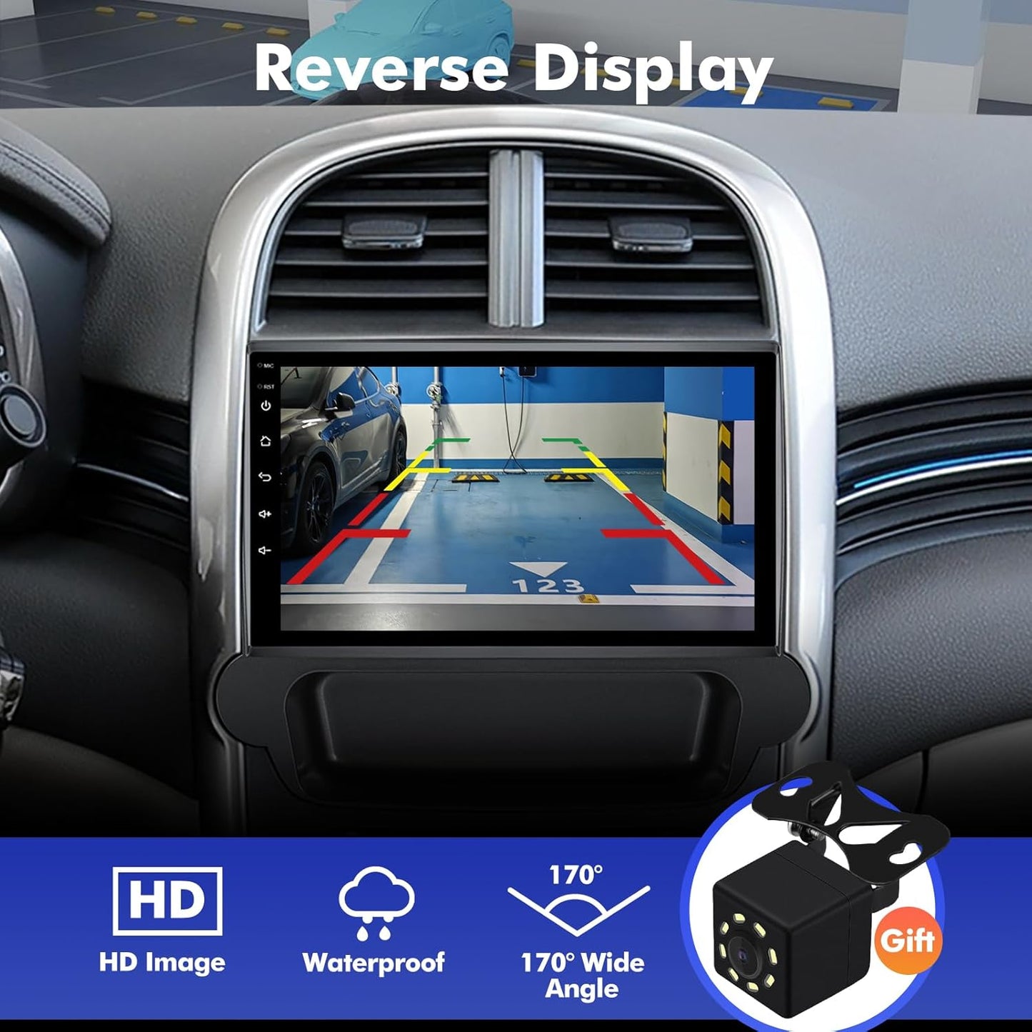 Stereo for Chevrolet Chevy Malibu 2009-2014 with Wireless CarPlay & Android, 9 Inch IPS Touchscreen