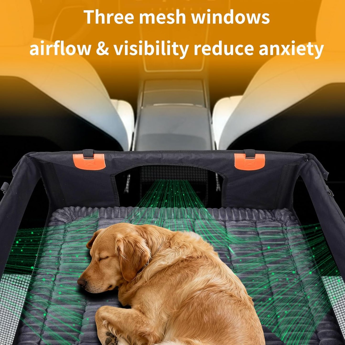 XL Large Dog Car Seat Cover with Dog Bed Mat for Back Seat Half, Waterproof Hard Bottom, Single Seat Hammock