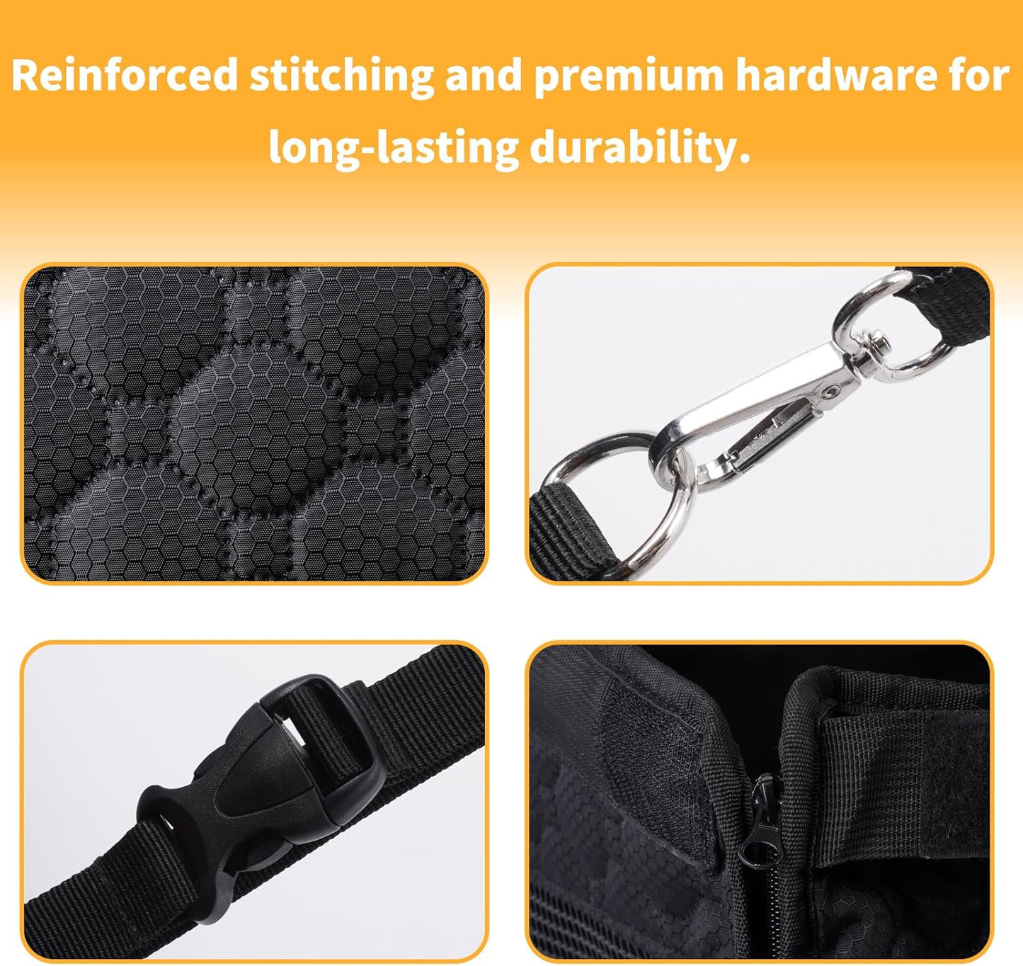 XL Large Dog Car Seat Cover with Dog Bed Mat for Back Seat Half, Waterproof Hard Bottom, Single Seat Hammock