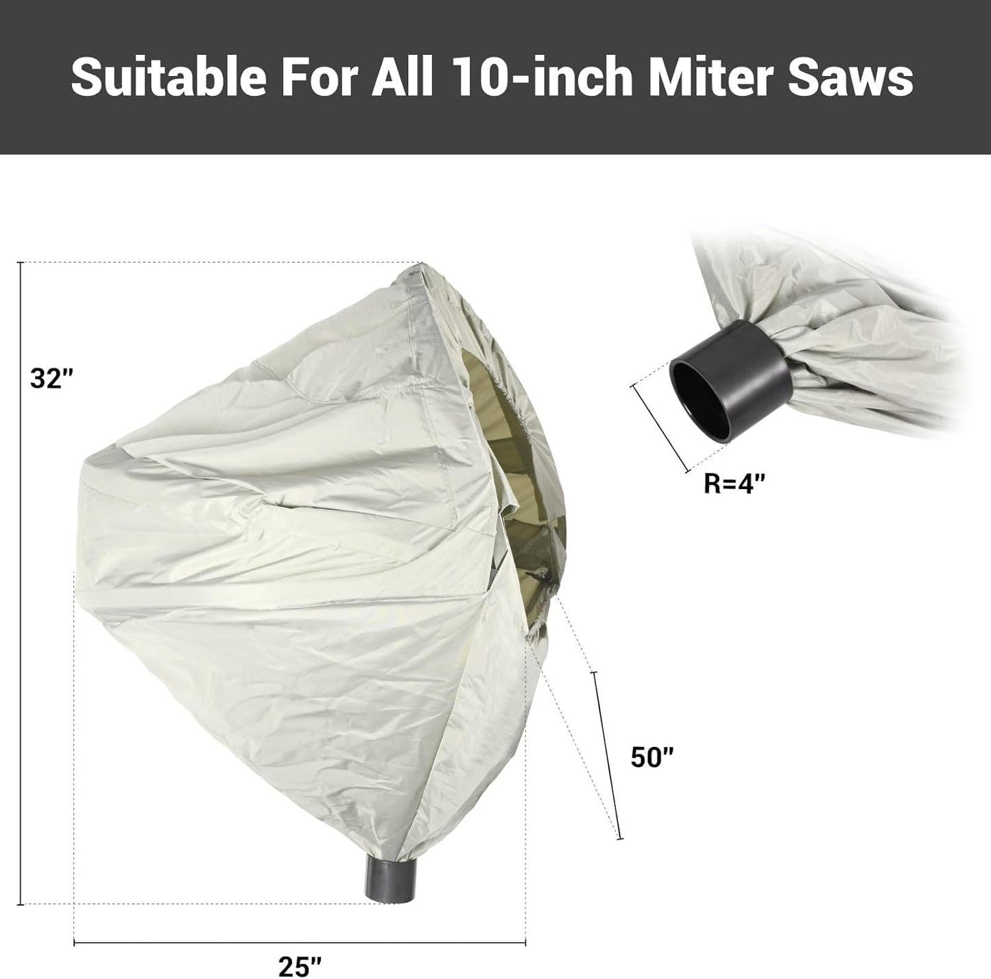Miter Saw Collection Hood, Heavy-Duty Oxford Fabric Dust Solution, Foldable, w/ Accessories/Storage Bag,  Fits All