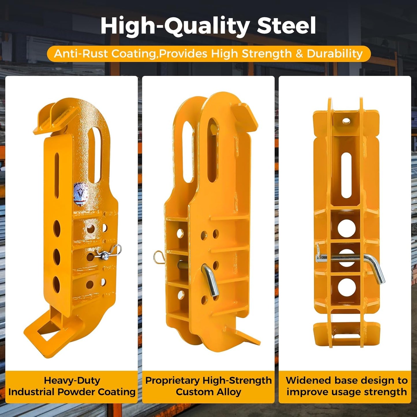 Skid Steer Hitch Attachment Plate, 2' Receiver Tow Adapter Fits Tractors & Skid Steer Attachments, 20,000 lbs Capacity