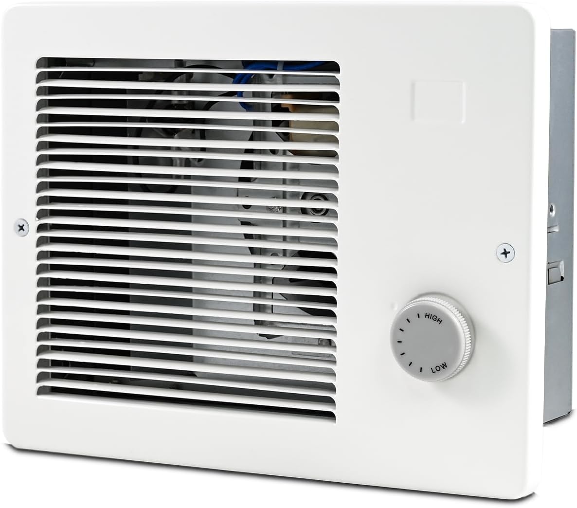 Wall Heater with Built-In Adjustable Thermostat and Silent Motor,  (750/1500W,120/240V AC), White